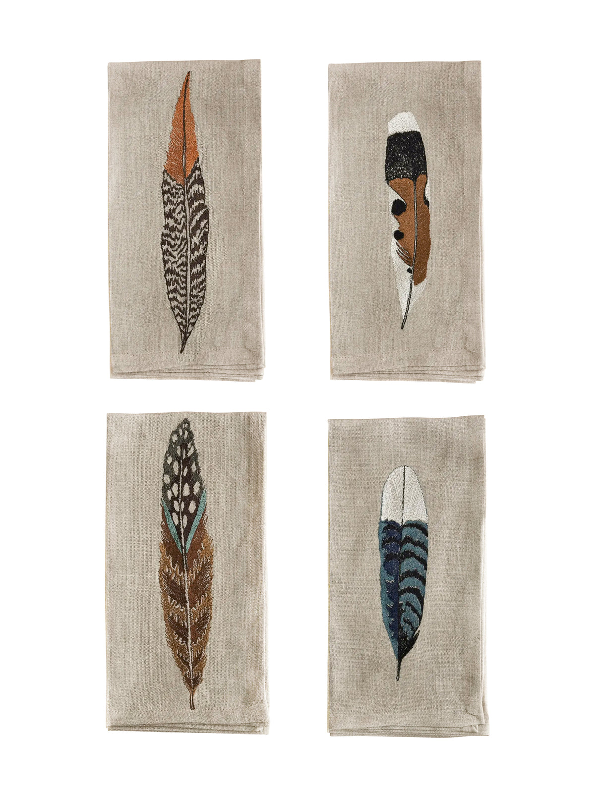 Coral & Tusk Feather Dinner Napkins Weston Table