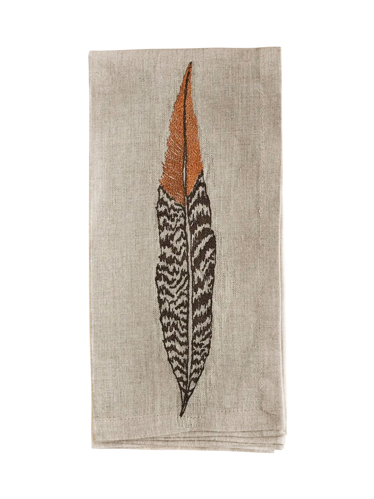Coral & Tusk Feather Dinner Napkins Fowl Feather Weston Table