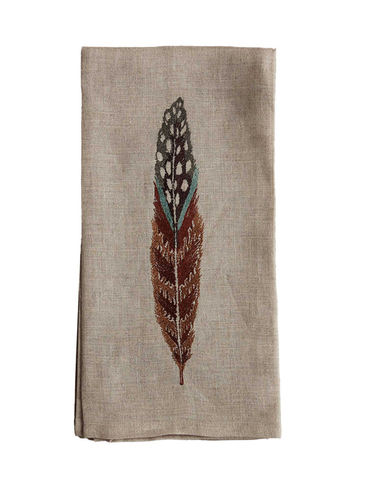 Coral & Tusk Fowl Feather Tea Towel Weston Table