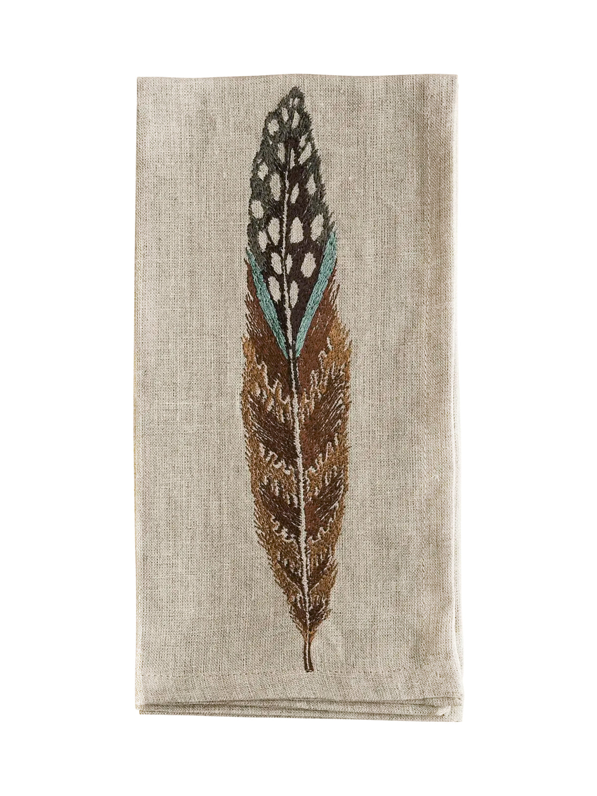 Coral & Tusk Feather Dinner Napkins Pheasant Feather Weston Table