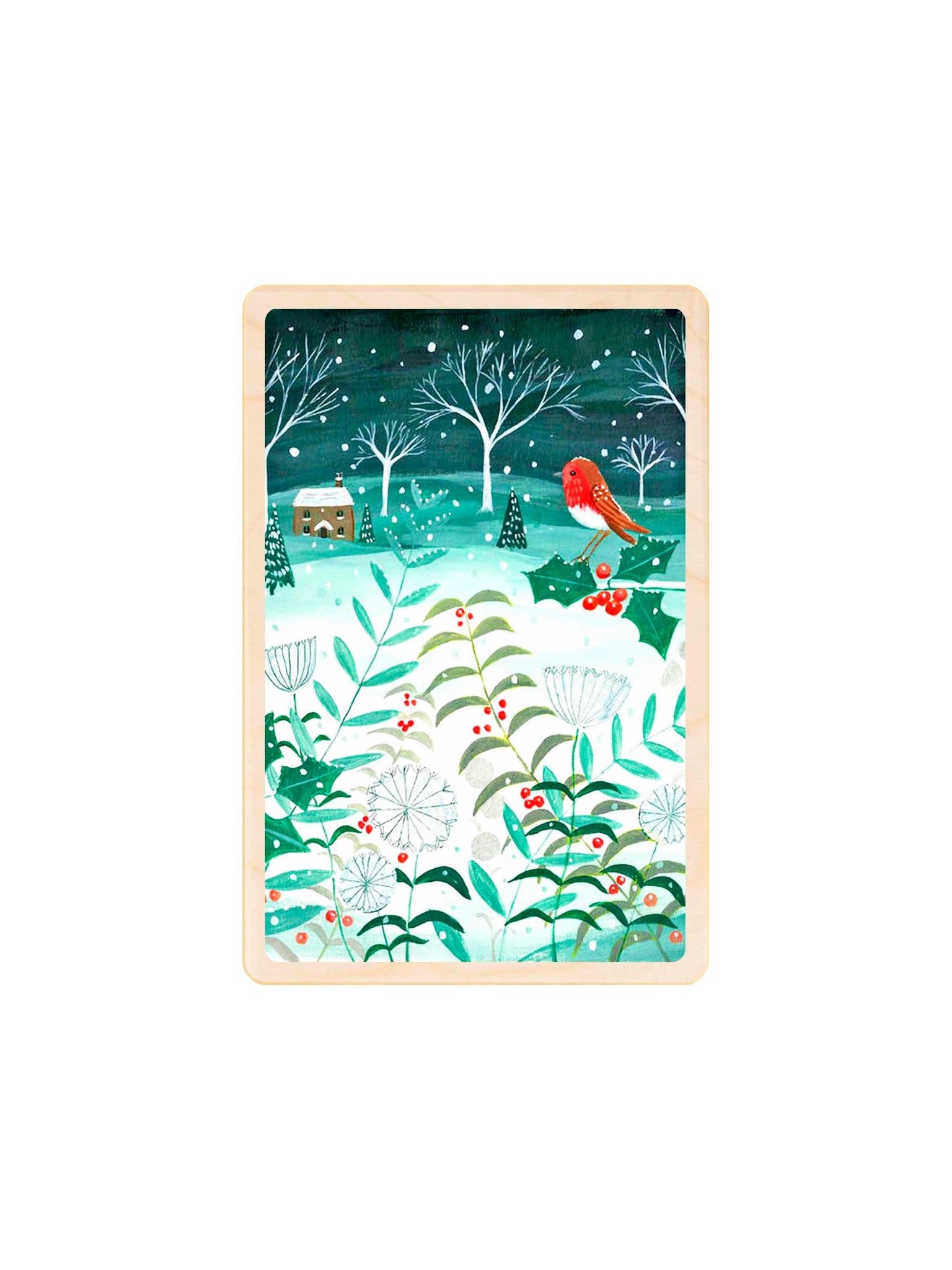 Country Christmas Wooden Postcard Weston Table