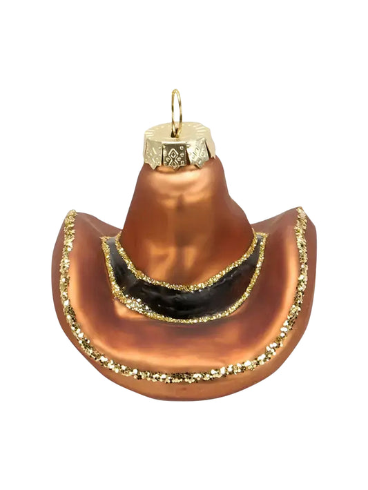 Cowboy Hat Glass Ornament Weston Table