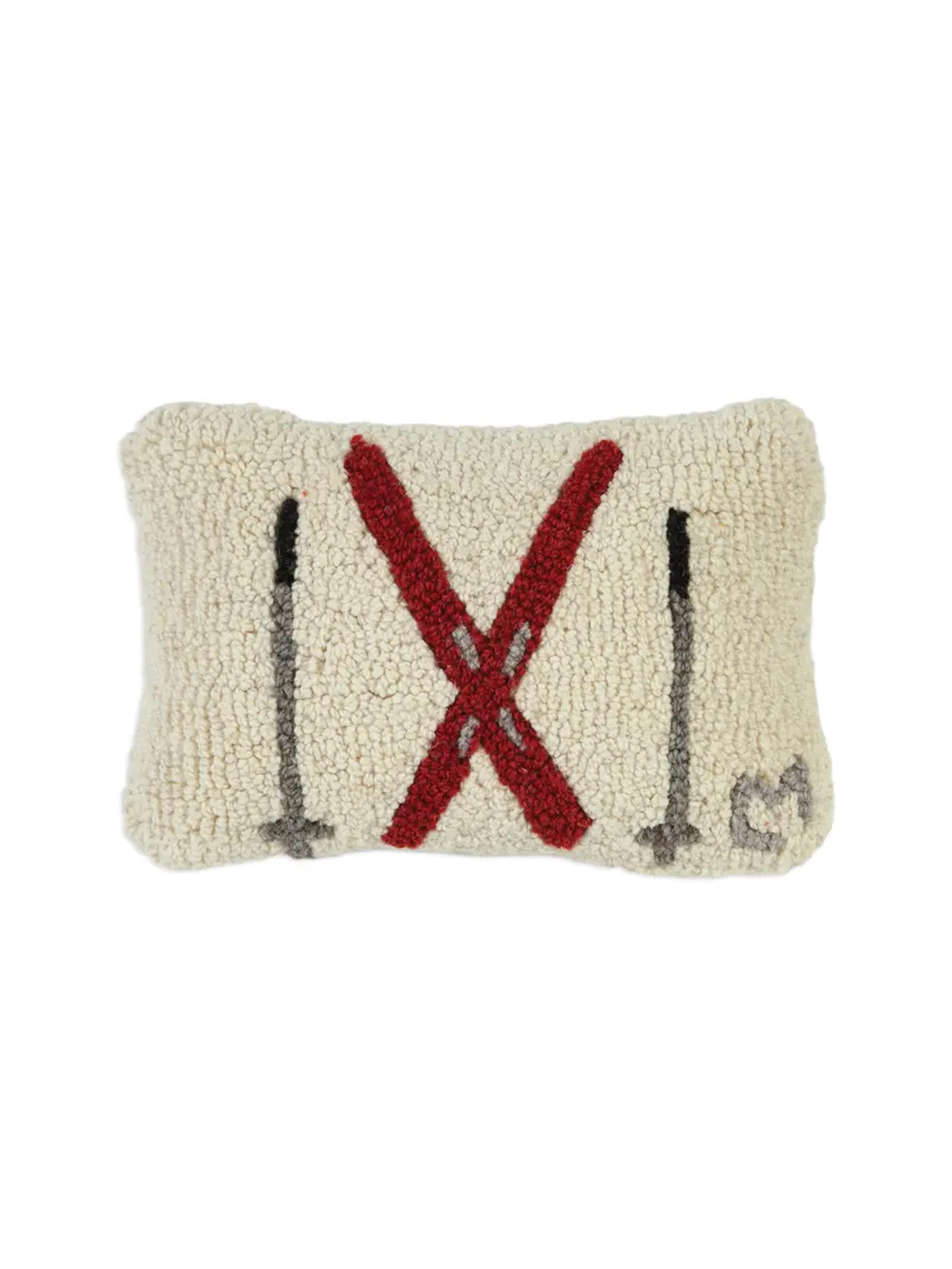 Crossed Skis Hooked Wool Pillow Weston Table