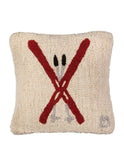 Crossed Skis Hooked Wool Square Pillow Weston Table