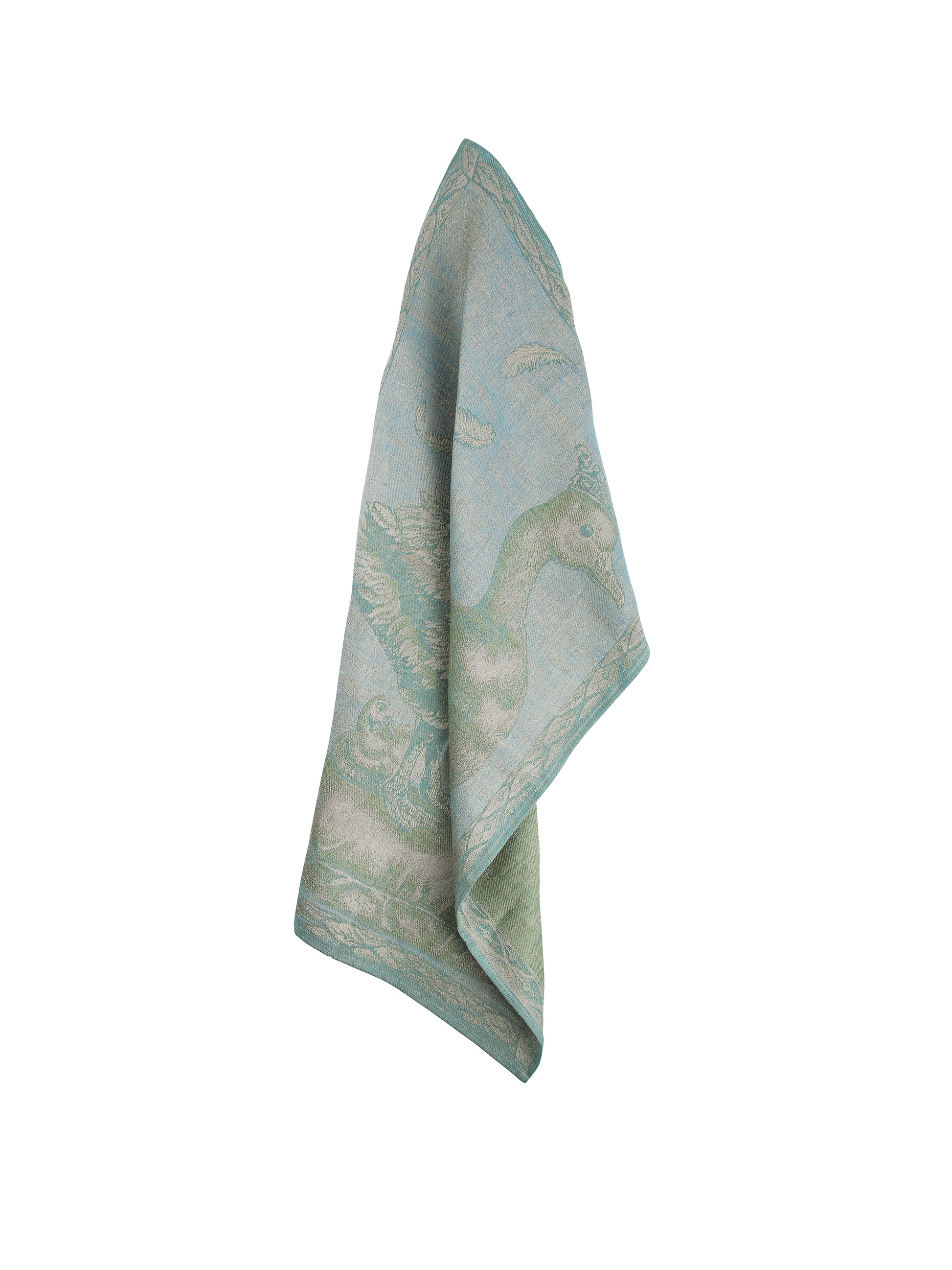 Crowned Goose Robin's Egg Blue Linen Kitchen Towel Weston Table