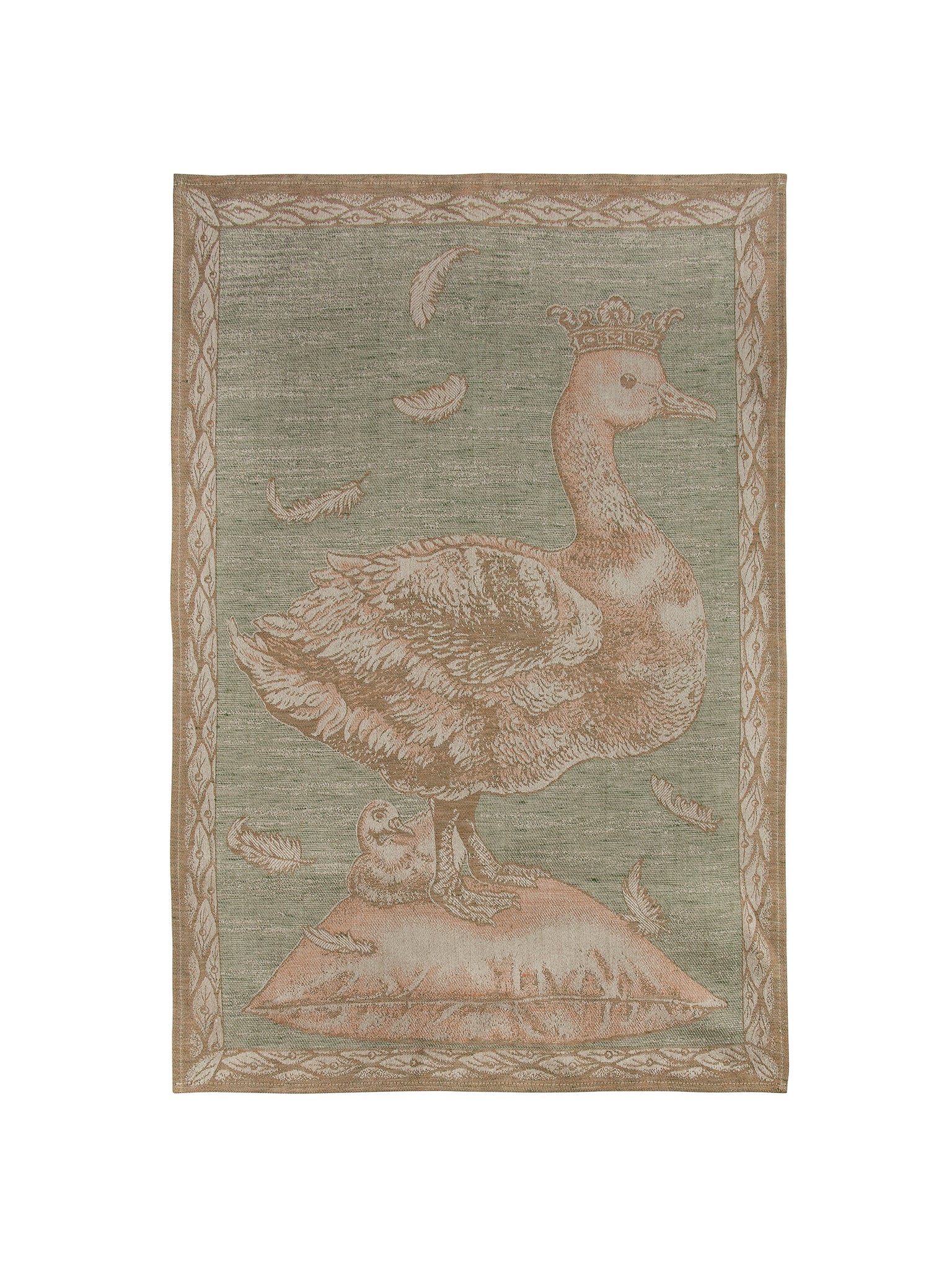 Crowned Goose Sage Linen Kitchen Towel Weston Table