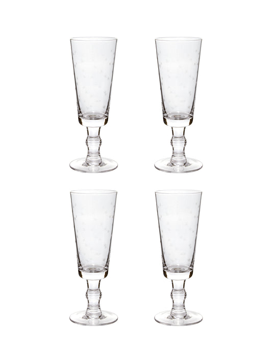 Crystal Champagne Flutes with Stars Set of Four Weston Table