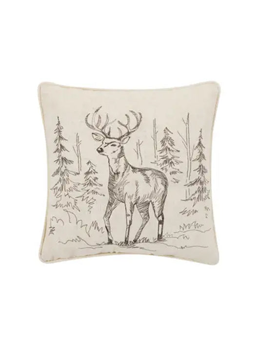 Deer Embroidered Pillow Weston Table