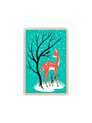  Deer and Robin Wooden Postcard Weston Table 