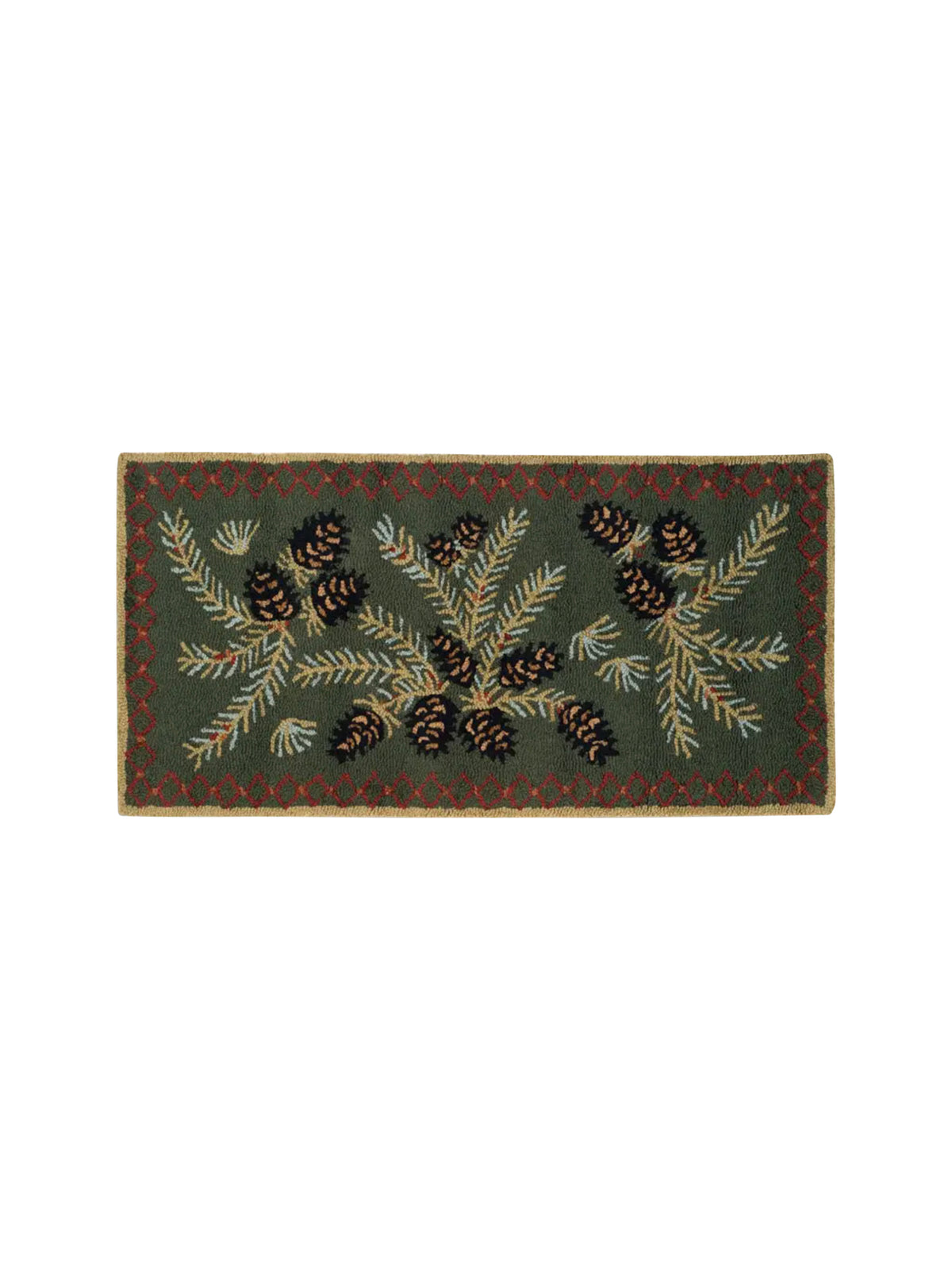 Diamond Pine Decorative Hooked Wool Accent Welcome Rug Weston Table