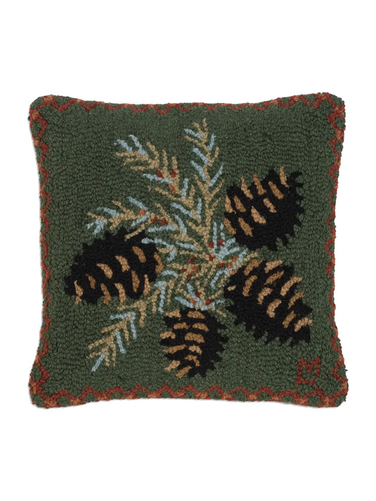 Diamond Pine Hooked Wool Pillow Weston Table