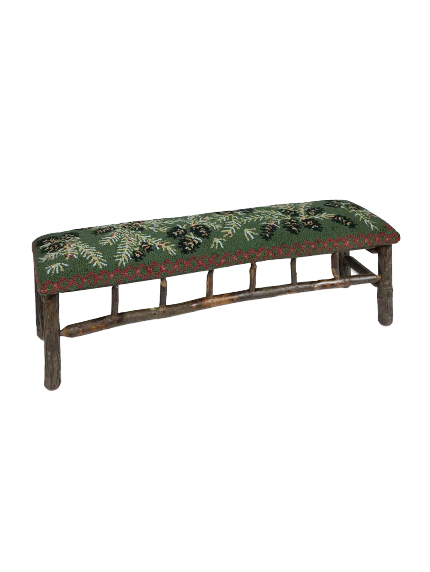Diamond Pine Hooked Wool Top Bench Large Weston Table