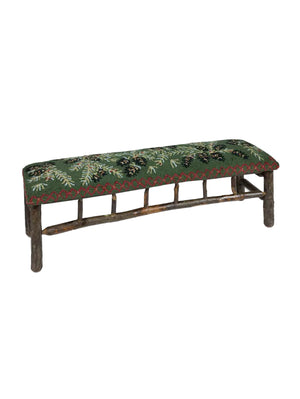  Diamond Pine Hooked Wool Top Bench Large Weston Table 