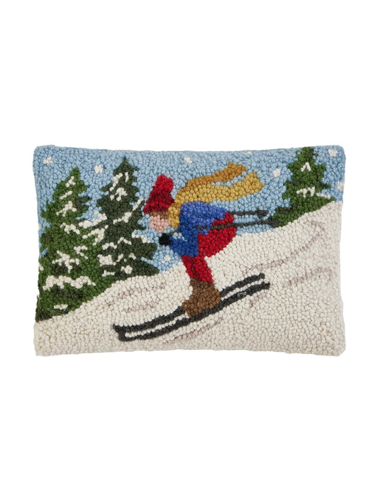 Downhill Skier Hook Pillow Weston Table