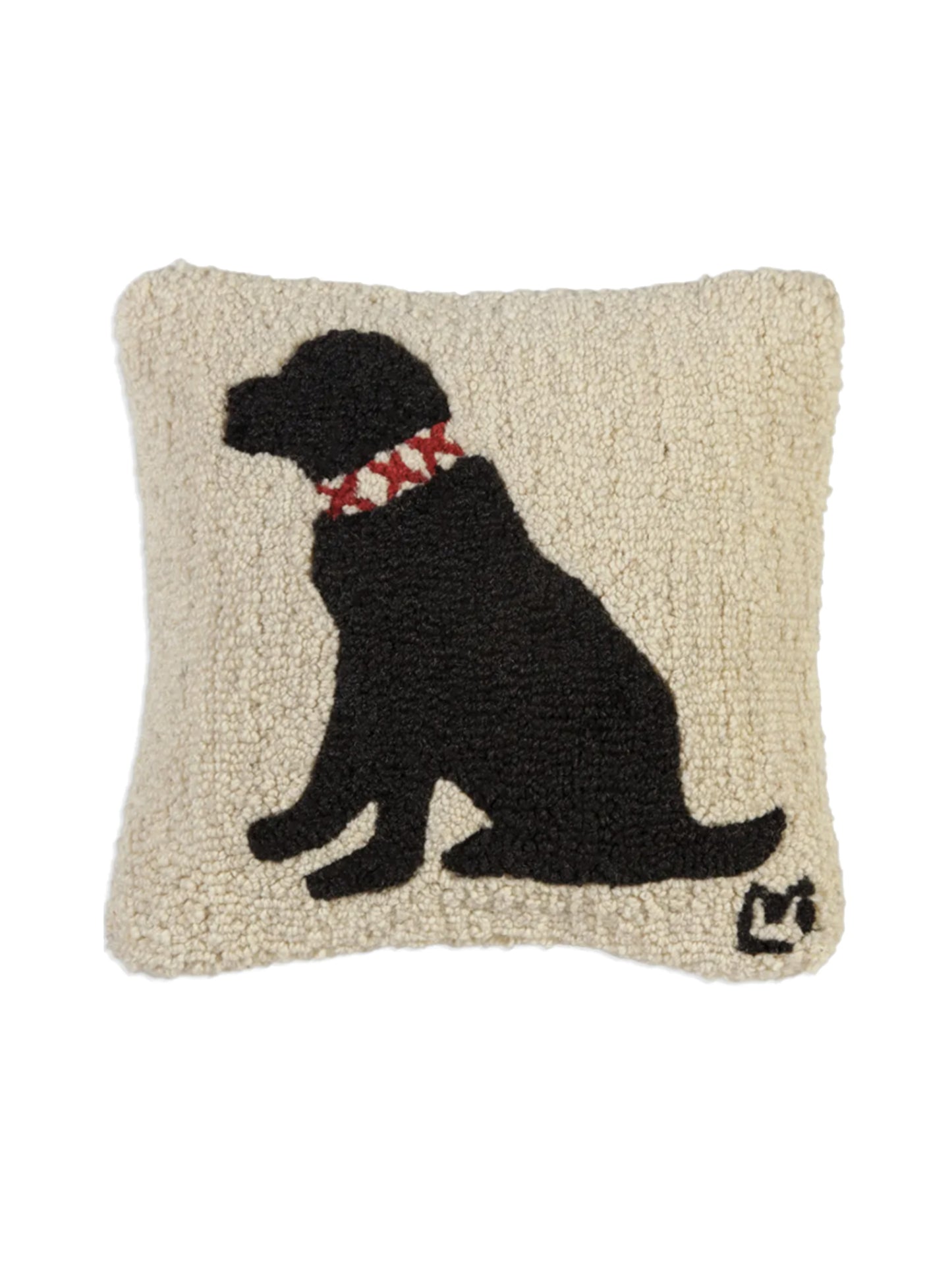 Duke Black Dog Hooked Wool Pillow Weston Table