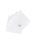 Embroidered Bee White Linen Cocktail Napkin Set