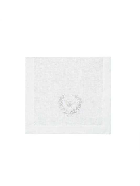 Embroidered Bee White Linen Table Runner Weston Table