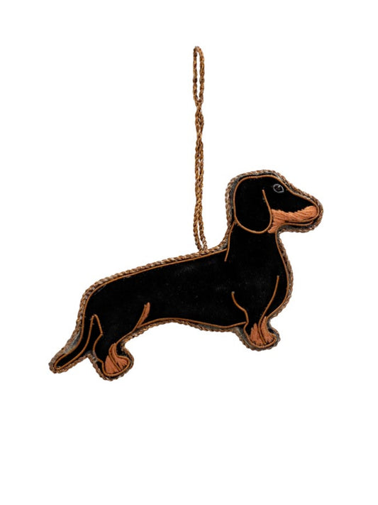 Embroidered Dachshund Ornament Weston Table