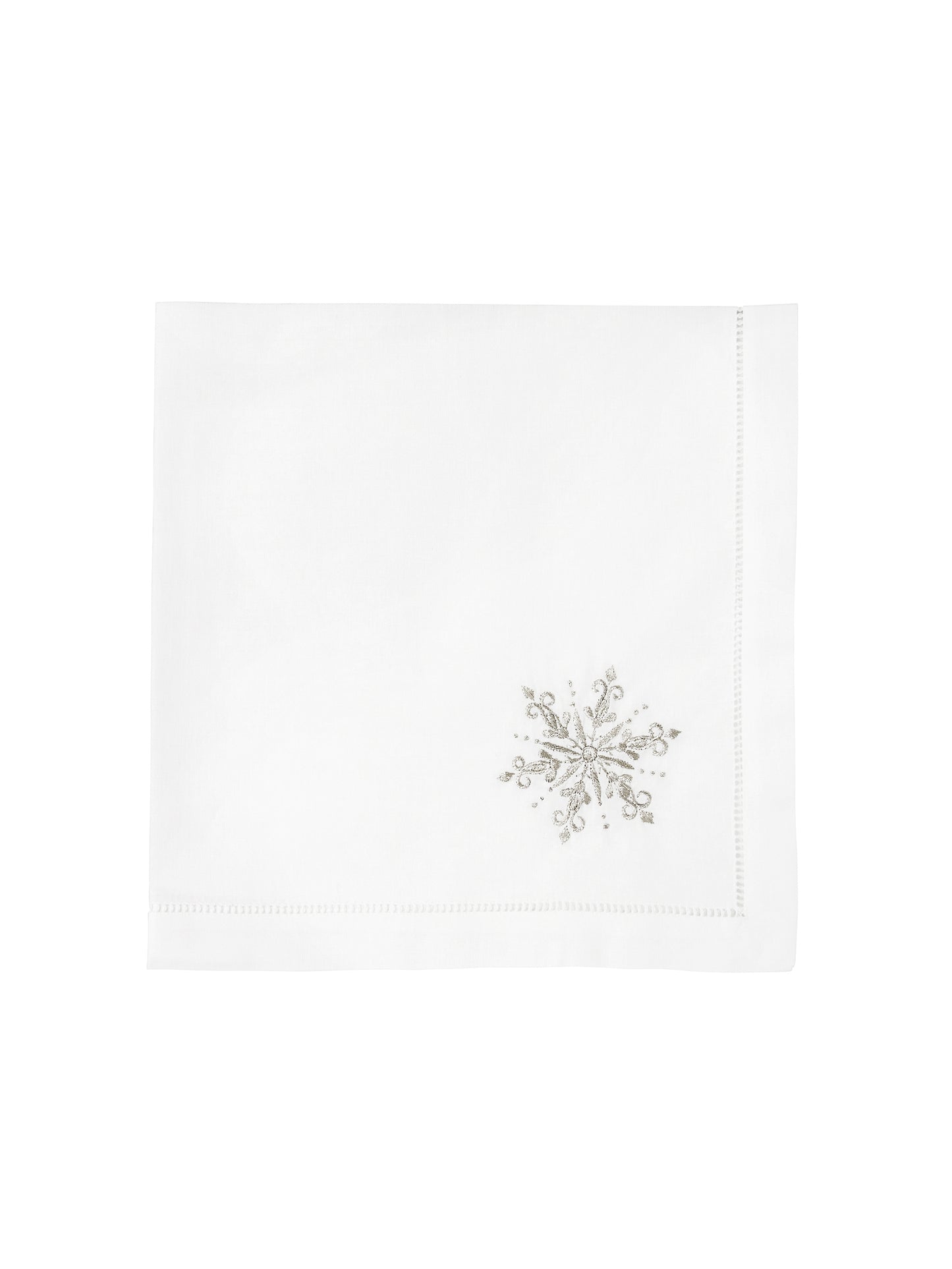 Embroidered Silver Snowflake Napkins Weston Table