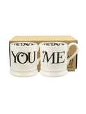 Emma Bridgewater Black Toast You & Me Set of Two Half Pint Mugs Weston Table