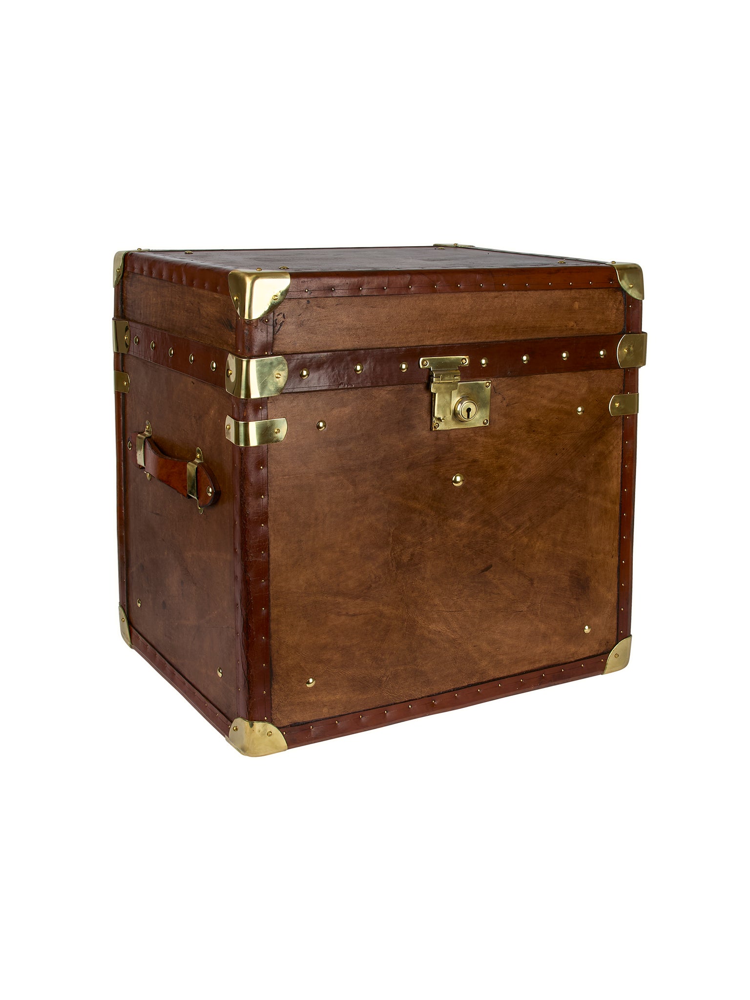 English Bourbon Leather Trunk Weston Table
