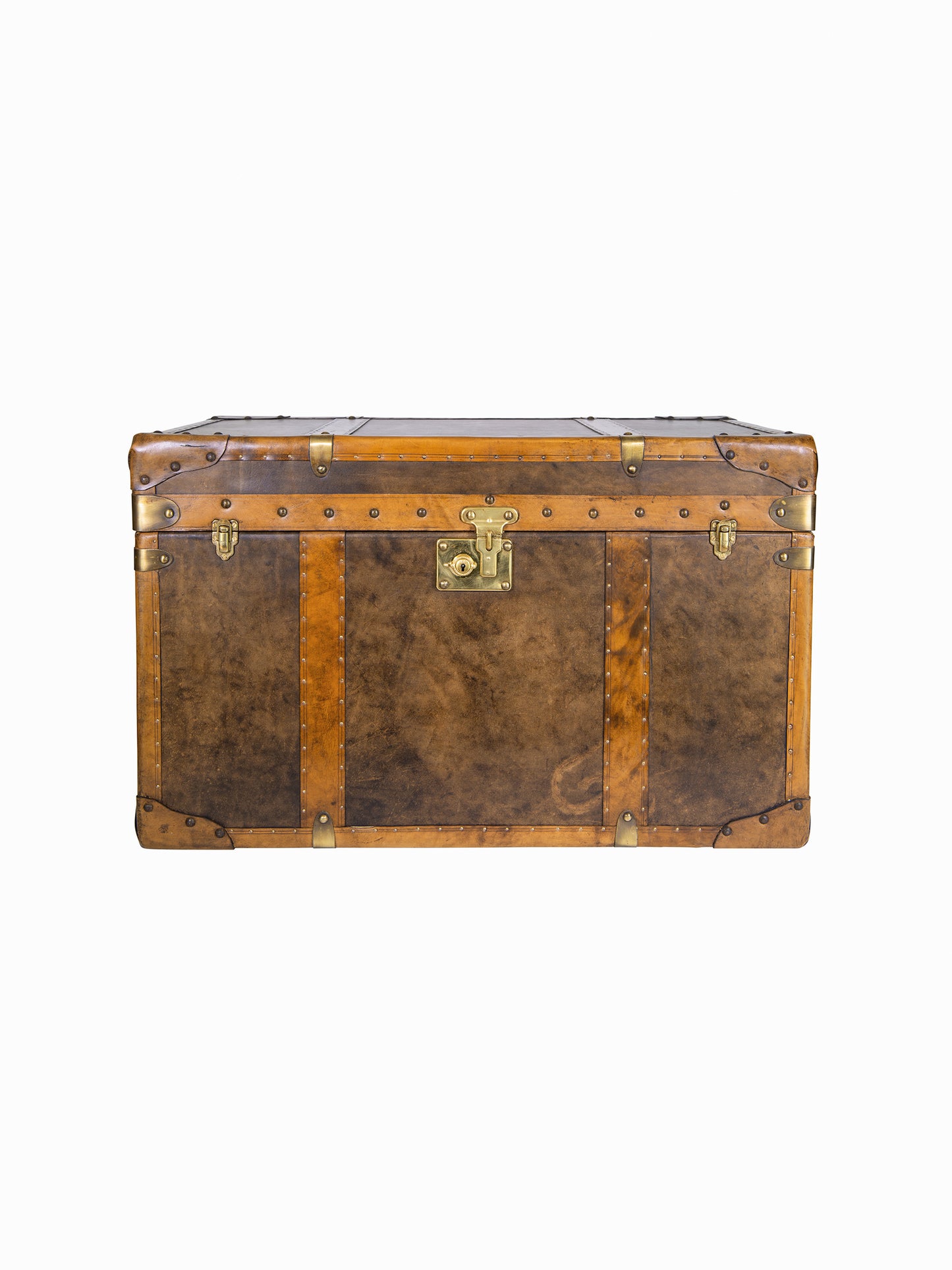 English Cognac Leather Trunk Weston Table