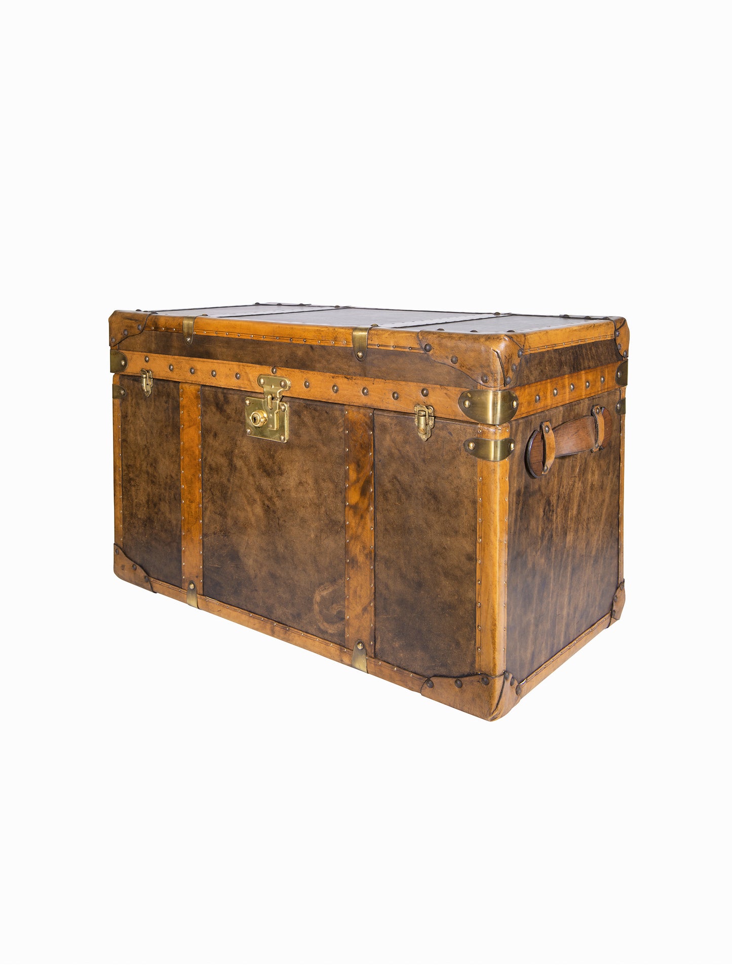 English Cognac Leather Trunk Weston Table