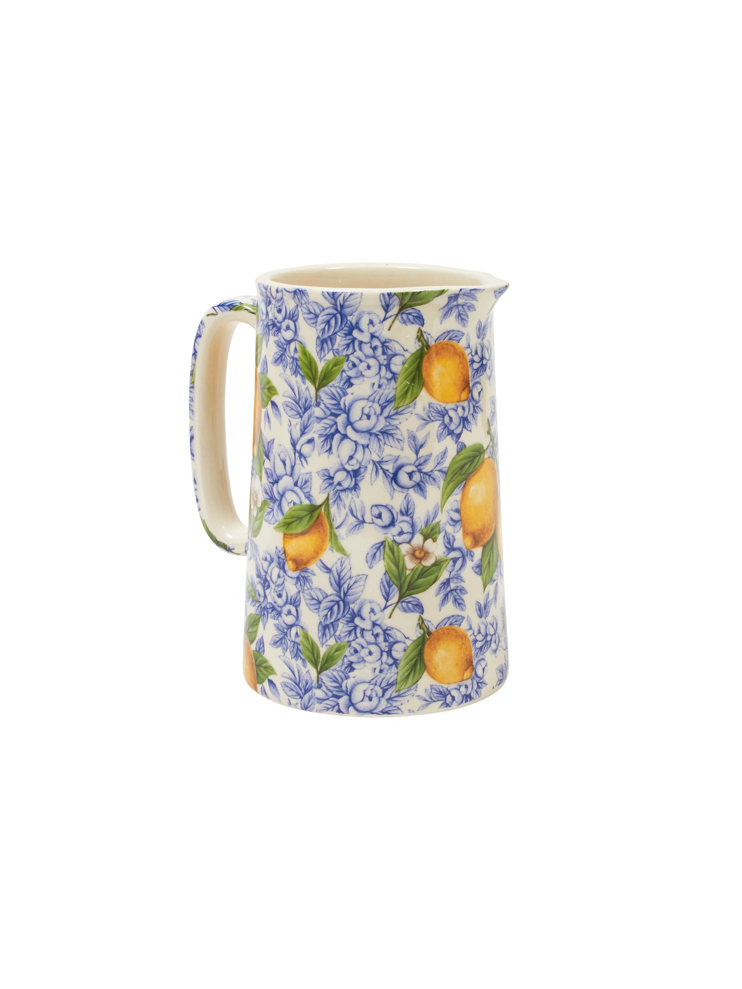 English Lemon and Blue Rose Garden Pitcher Weston Table
