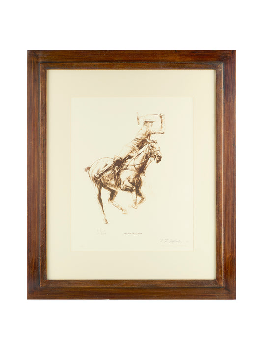 English Polo Player Framed Art Weston Table