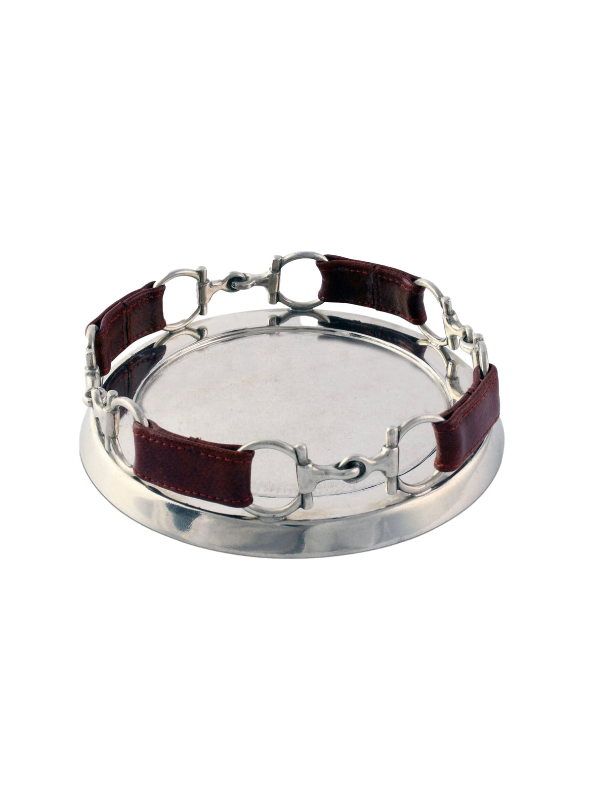 Equestrian Horse Bit Leather Wine Coaster Weston Table