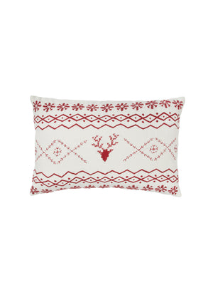  Fair Isle Deer Embroidered Throw Pillow Weston Table 