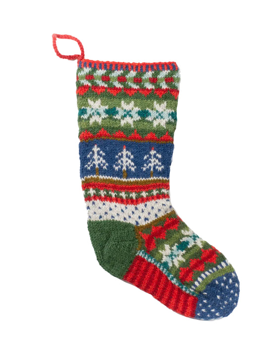 Fairisle Wool Knit Christmas Stocking