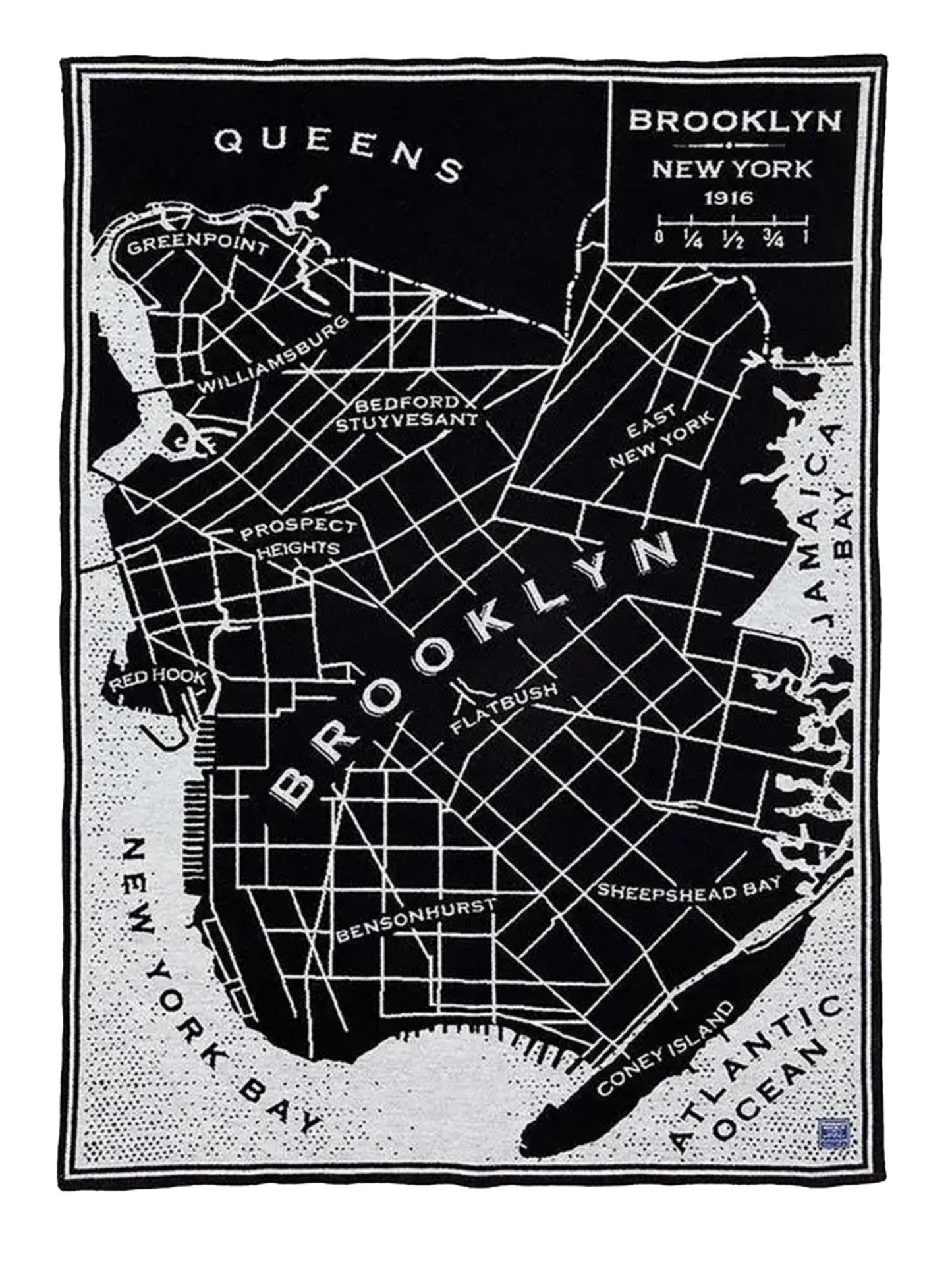 Faribault Brooklyn Map Wool Throw Weston Table