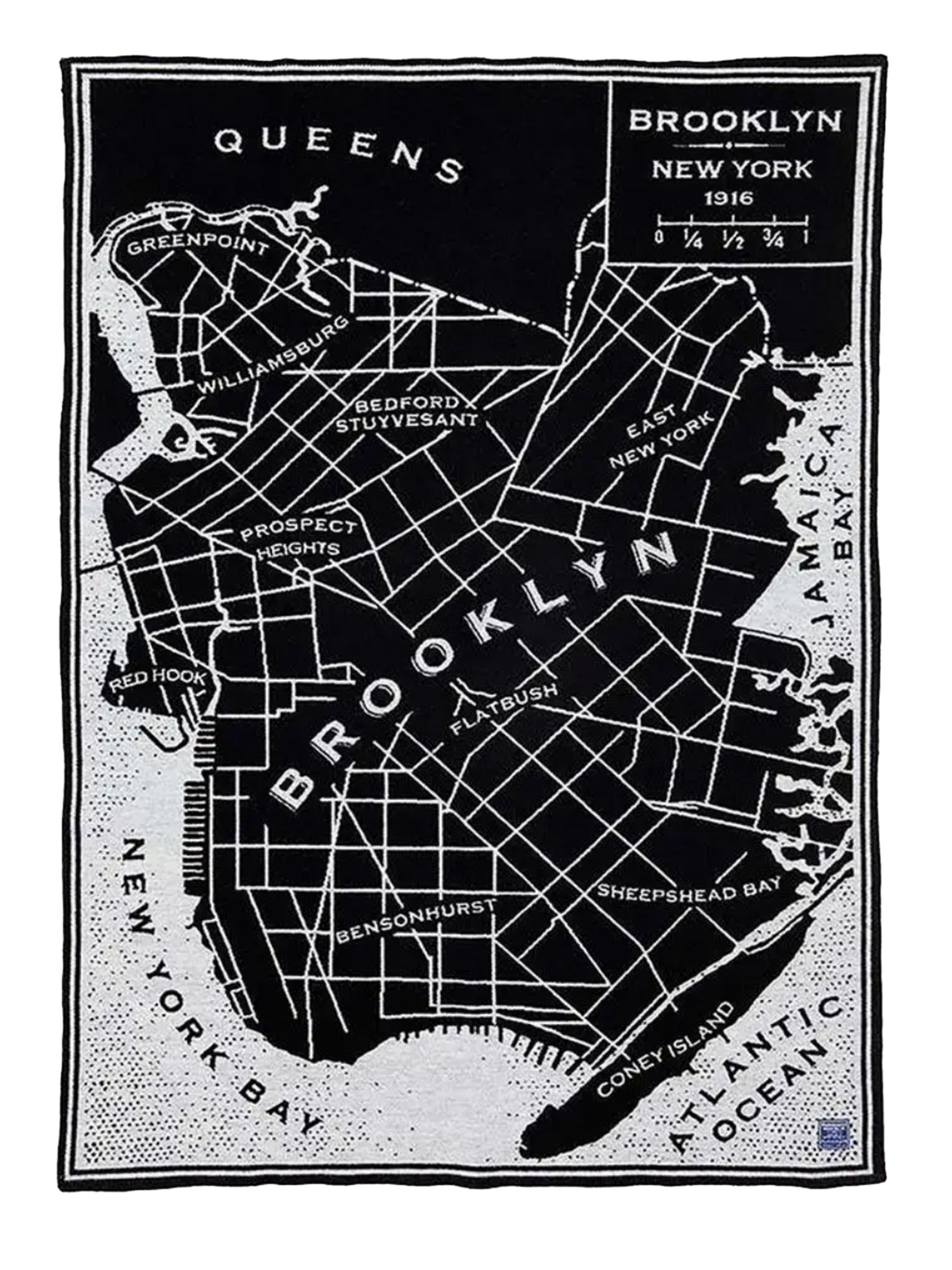 Faribault Brooklyn Map Wool Throw Weston Table