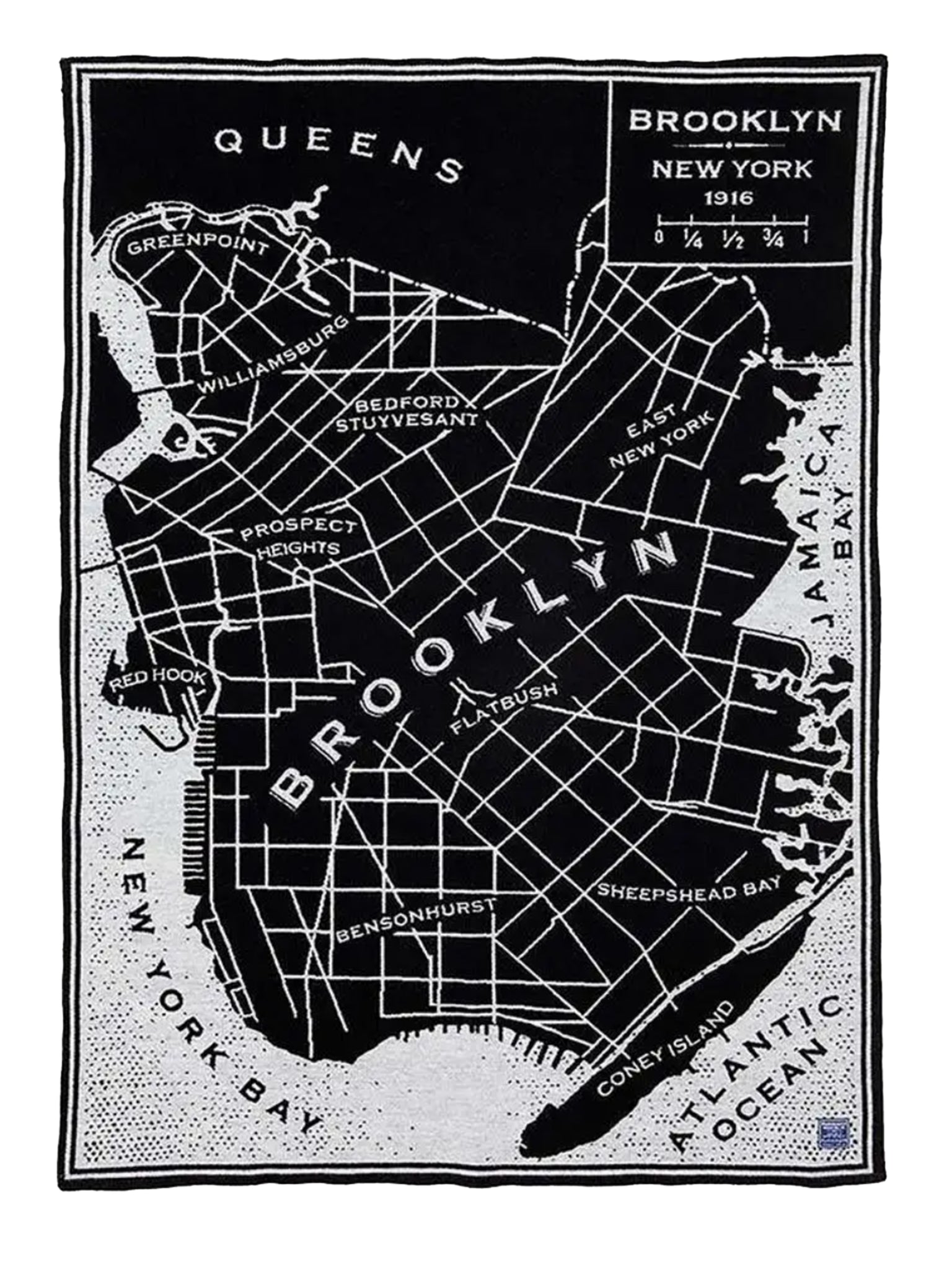 Faribault Brooklyn Map Wool Throw Weston Table