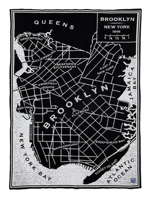  Faribault Brooklyn Map Wool Throw Weston Table 