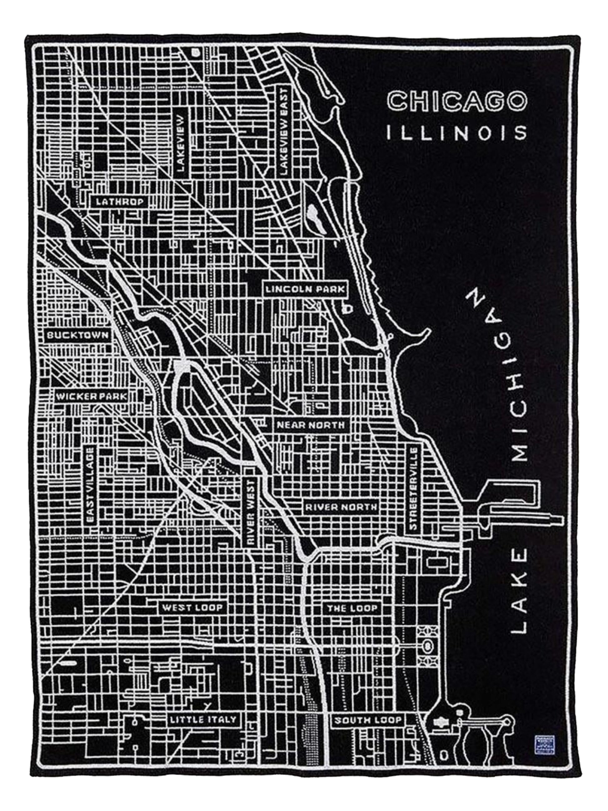 Faribault Chicago Map Wool Throw Weston Table