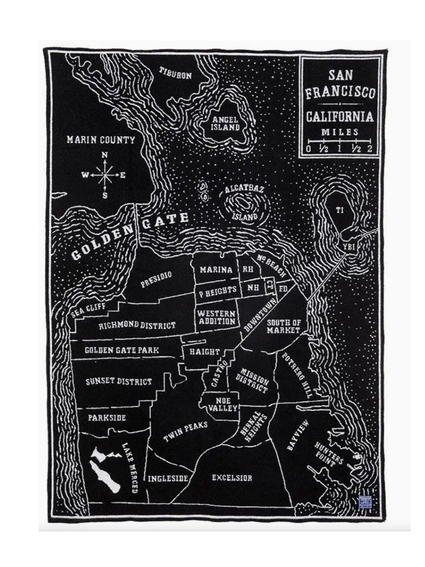 Faribault San Francisco Map Wool Throw Weston Table