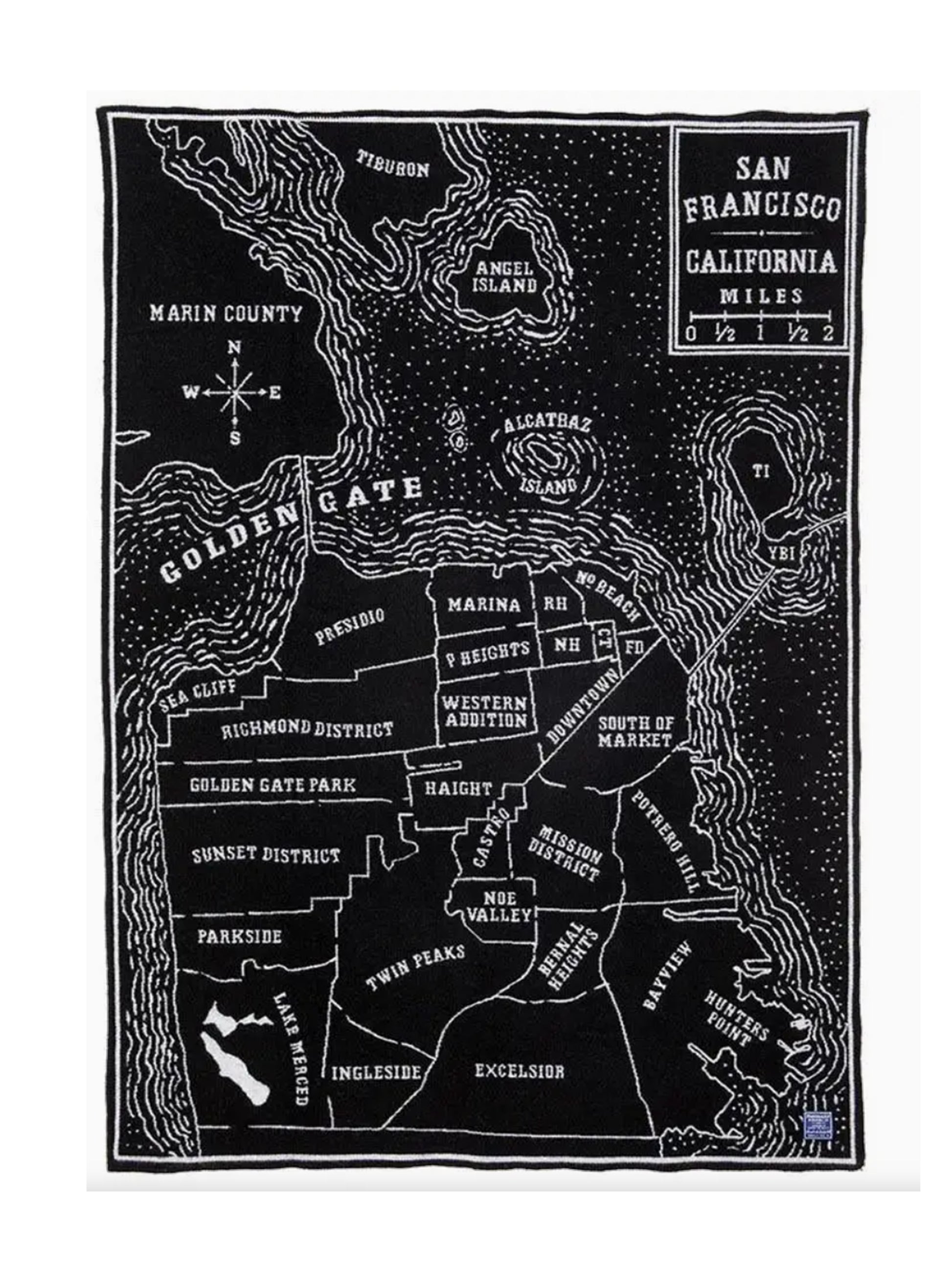 Faribault San Francisco Map Wool Throw Weston Table