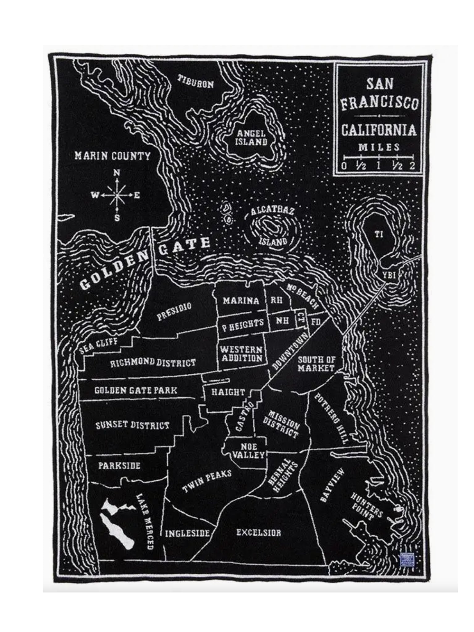 Faribault San Francisco Map Wool Throw Weston Table