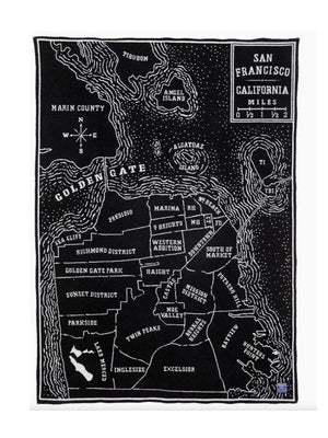  Faribault San Francisco Map Wool Throw Weston Table 