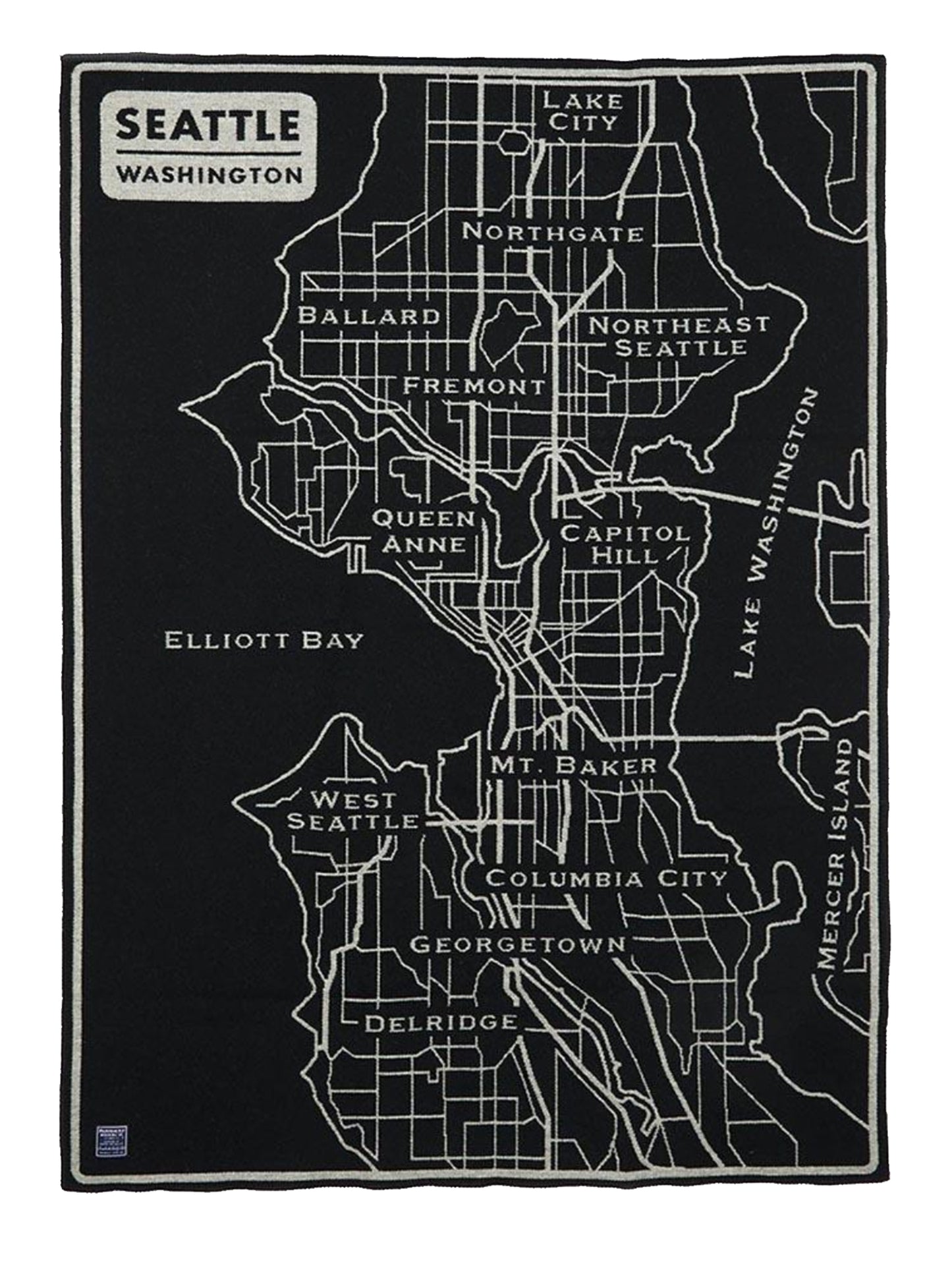 Faribault Seattle Map Wool Throw Weston Table