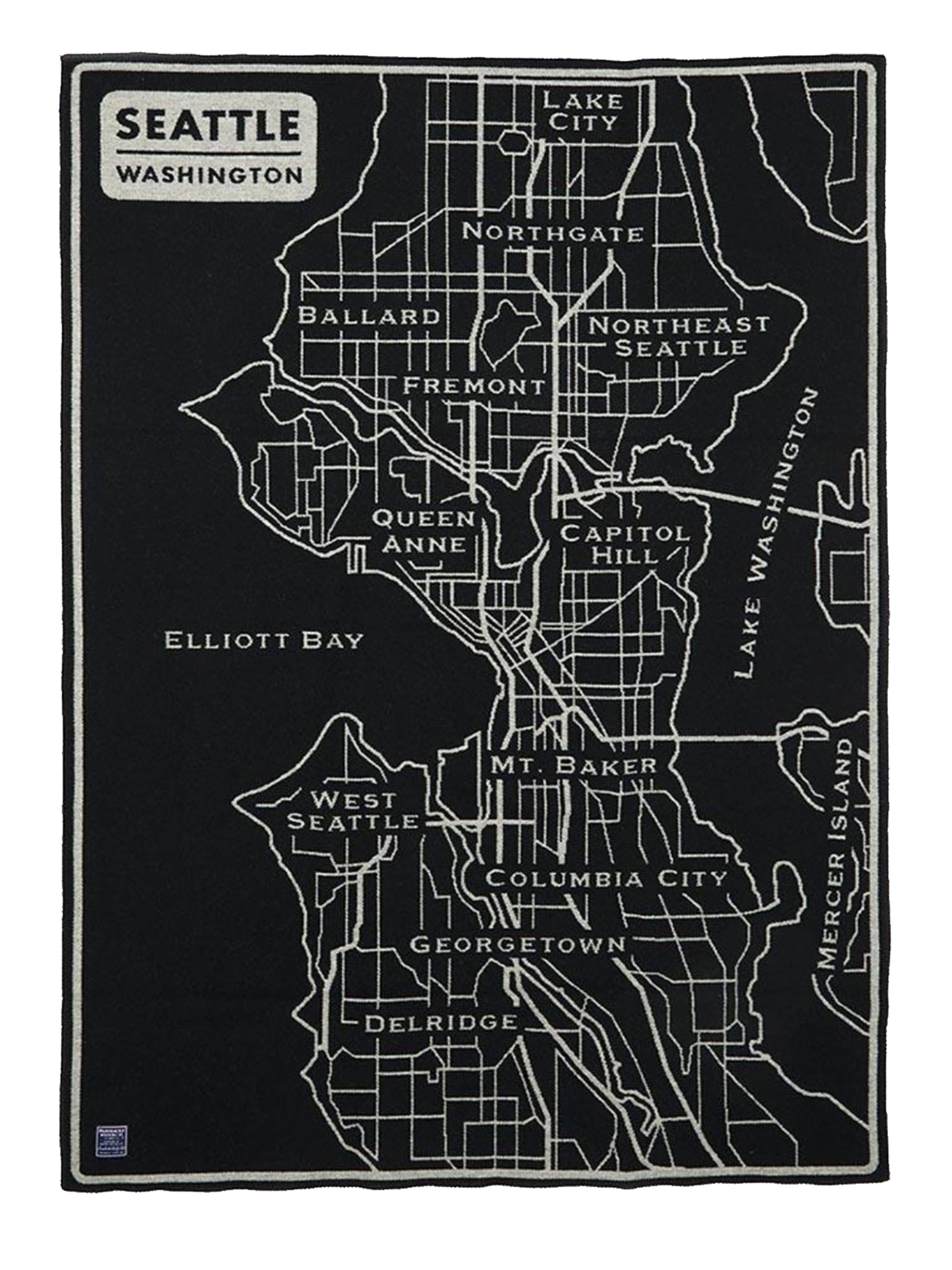 Faribault Seattle Map Wool Throw Weston Table