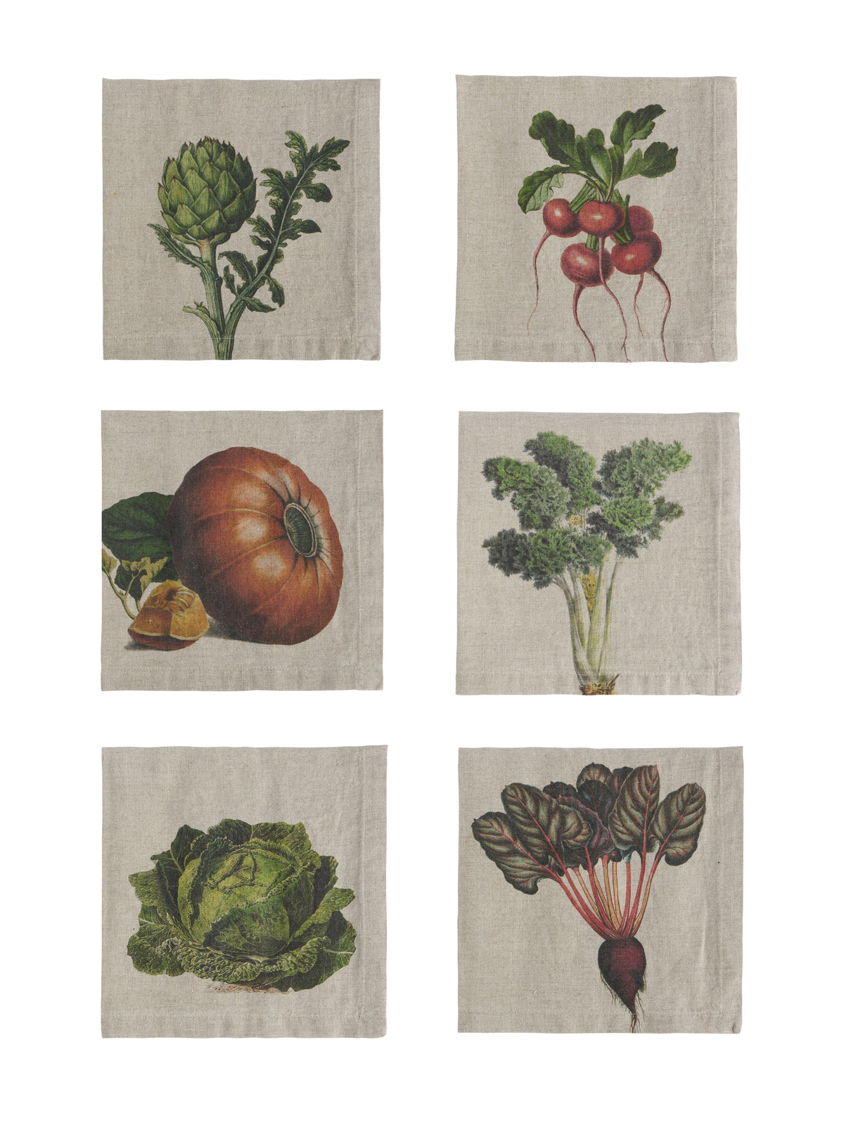Farm Vegetables Linen Napkins Set of Six Weston Table