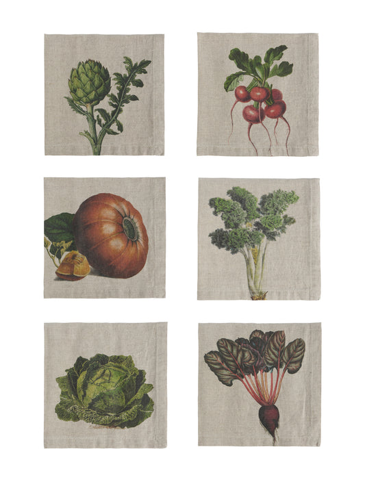 Farm Vegetables Linen Napkins Set of Six Weston Table