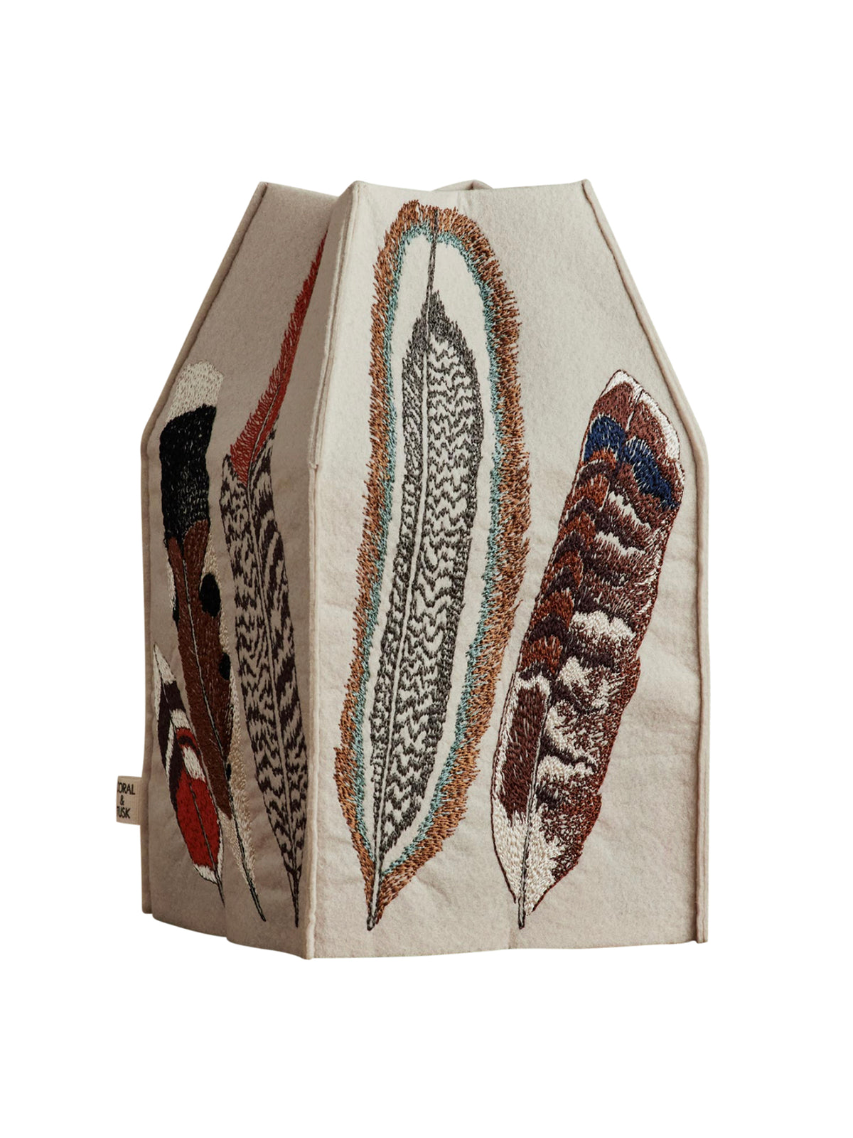 Coral & Tusk Feathers Tissue Box Cover Weston Table