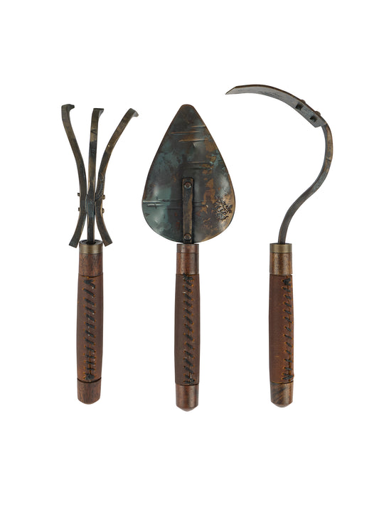 Fisher Blacksmithing Limited Edition Walnut and Hand Stitched Leather Gift Set Weston Table