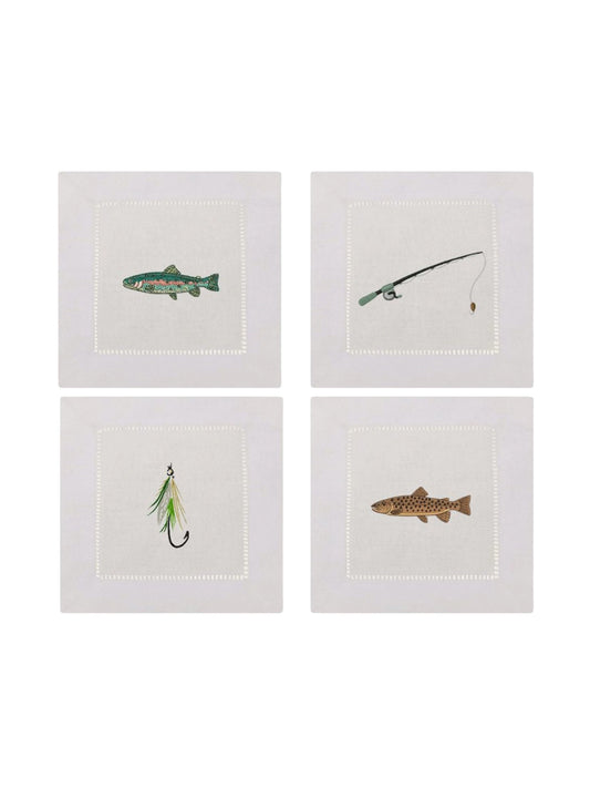 Fishing Linen Cocktail Napkins Weston Table