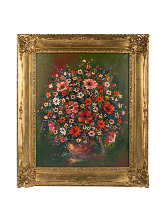 Floral Bouquet French Oil Painting Weston Table