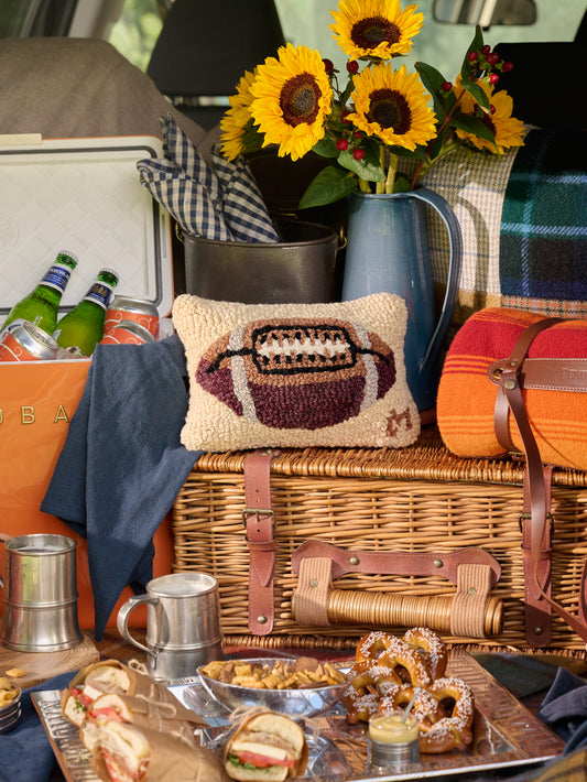 Football Hooked Wool Pillow Weston Table